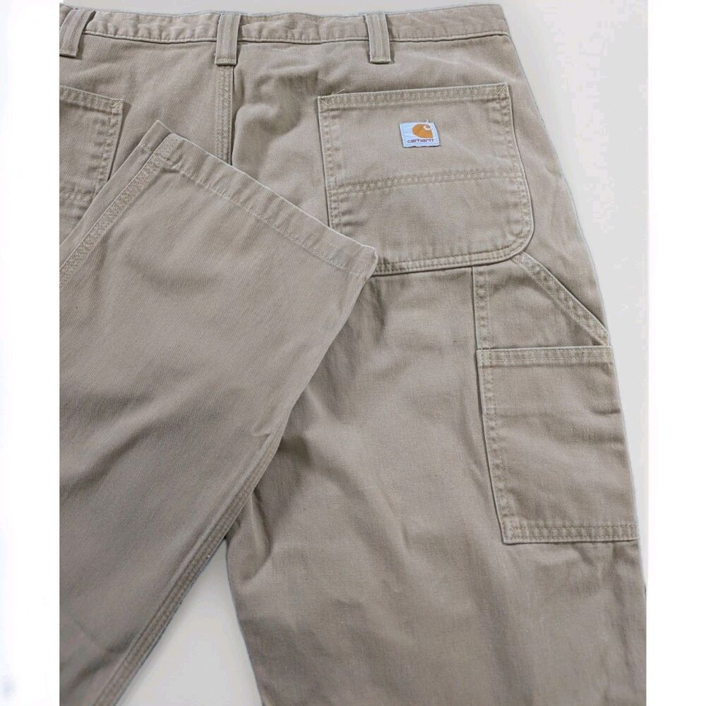 Carhartt B324 DKH Dungaree Pants Mens 40x30 Khaki Twill Relaxed Straight Work